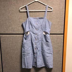 Cutout front button dress